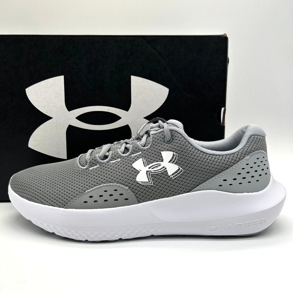 Under Armour Charged Surge 4 Shoes Mens 12 Gray Running Sneakers 3027000-101